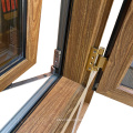 South Africa wood grain transfer security huge  hollow tempered reflective glass casement aluminium window for patio